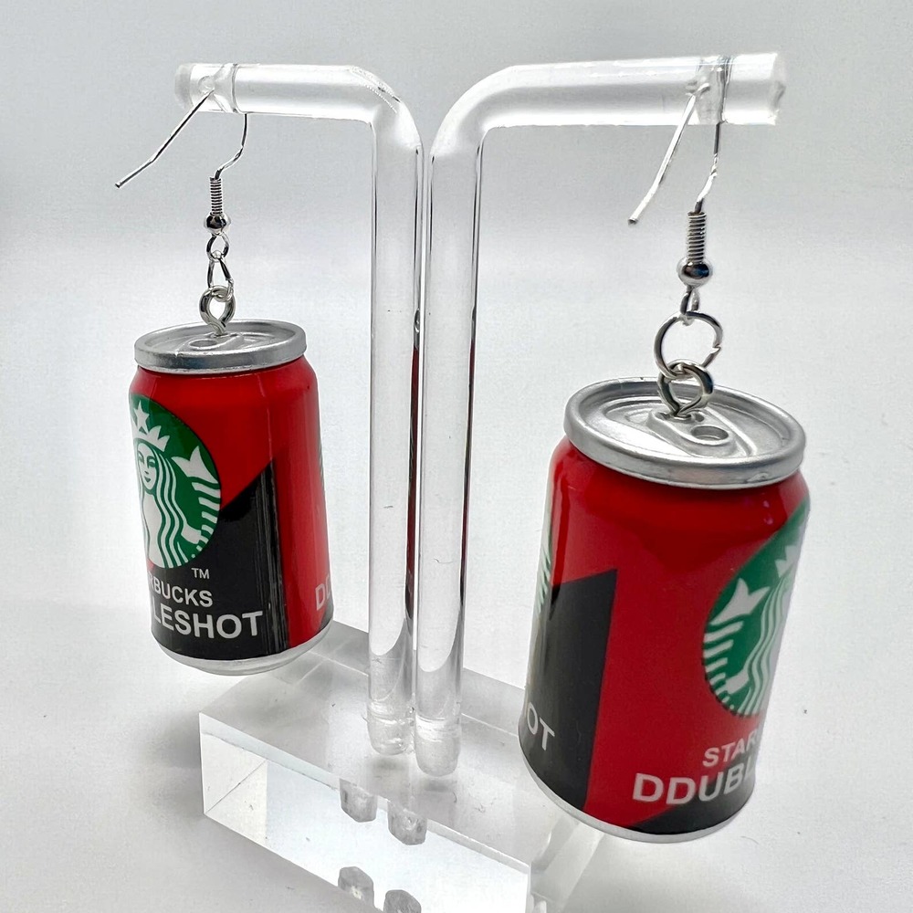 Starbucks Earrings - Coffee Espresso Can Earrings - Drink Earrings - Picture 4 of 7
